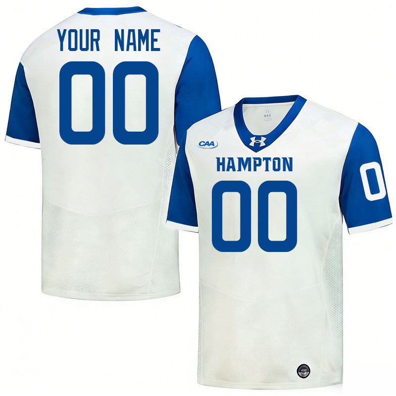 Custom Hampton Pirates Name And Number Football Jerseys-White